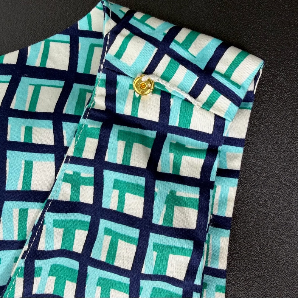 Kate Spade Teal and Black Checkered Blouse Size S - Picture 8 of 11